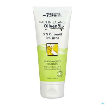 Sie sehen eine Packung Oliven Oel Dr.theiss Haut In Balance Handcreme 5% 100ml, Produktbild: 01 Oliven Oel Dr.theiss Haut In Balance Handcreme 5% 100ml, A-Nr.: 3282743 - 01