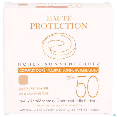 Sie sehen eine Packung Avène Kompaktsonnencreme Gold Spf 50+ 10g, Produktbild: 03 Avène Kompaktsonnencreme Gold Spf 50+ 10g, A-Nr.: 3290599 - 03