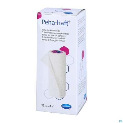 Sie sehen eine Packung Peha-haft Fixierbinde/latexfrei 4mx 12cm 1st, Produktbild: 04 Peha-haft Fixierbinde/latexfrei 4mx 12cm 1st, A-Nr.: 3328250 - 04