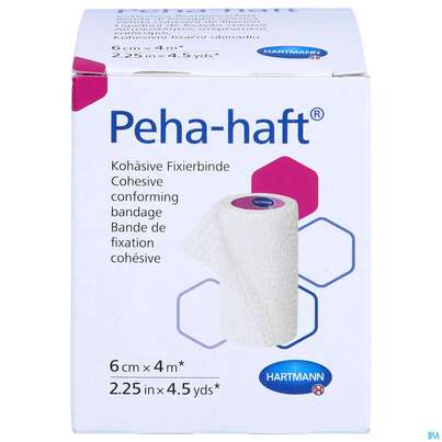 Sie sehen eine Packung Peha-haft Fixierbinde/latexfrei 4mx 6cm 1st, Produktbild: 01 Peha-haft Fixierbinde/latexfrei 4mx 6cm 1st, A-Nr.: 3328221 - 01
