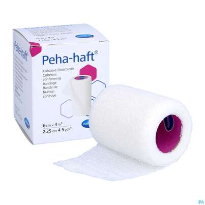 Sie sehen eine Packung Peha-haft Fixierbinde/latexfrei 4mx 6cm 1st, Produktbild: 07 Peha-haft Fixierbinde/latexfrei 4mx 6cm 1st, A-Nr.: 3328221 - 07