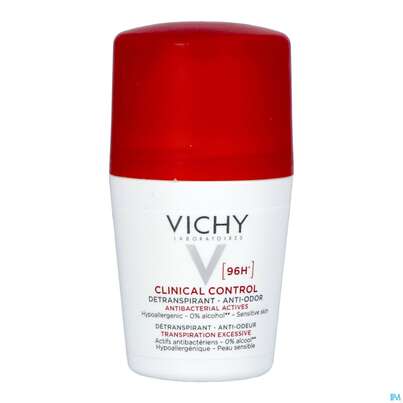 Sie sehen eine Packung VICHY DEO ANTI ROLL ON 96H, 50 Milliliter, Produktbild: 01 VICHY DEO ANTI ROLL ON 96H, 50 Milliliter, A-Nr.: 5571575 - 01