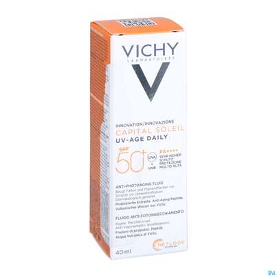 Sie sehen eine Packung VICHY CS GESCR UV-AGE LSF50+, 40 Milliliter, Produktbild: 03 VICHY CS GESCR UV-AGE LSF50+, 40 Milliliter, A-Nr.: 5360950 - 03
