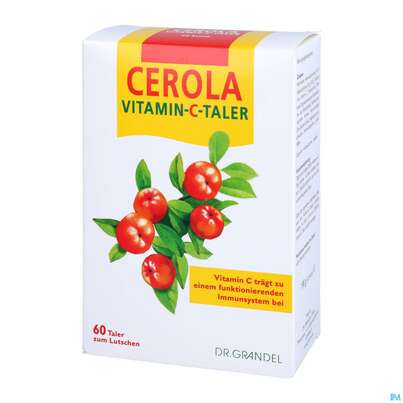 Sie sehen eine Packung Vitamin C Cerola Taler Dr.grandel Nr.11 60st, Produktbild: 02 Vitamin C Cerola Taler Dr.grandel Nr.11 60st, A-Nr.: 2525830 - 02