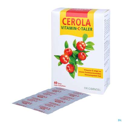 Sie sehen eine Packung Vitamin C Cerola Taler Dr.grandel Nr.11 60st, Produktbild: 04 Vitamin C Cerola Taler Dr.grandel Nr.11 60st, A-Nr.: 2525830 - 04