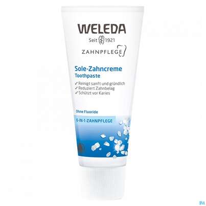 Sie sehen eine Packung Zahnpaste Weleda Sole-creme 75ml, Produktbild: 02 Zahnpaste Weleda Sole-creme 75ml, A-Nr.: 3441532 - 02