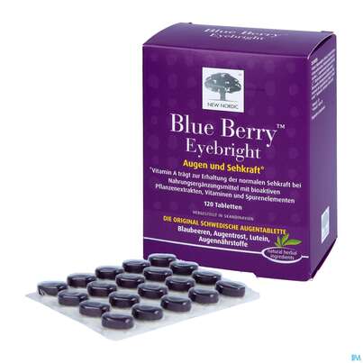 Sie sehen eine Packung Blue Berry Tabl New Nordic 120st, Produktbild: 06 Blue Berry Tabl New Nordic 120st, A-Nr.: 3094987 - 06