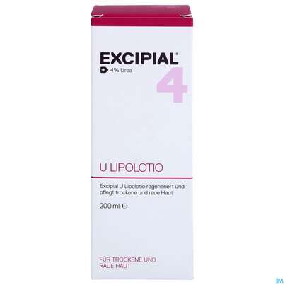Sie sehen eine Packung EXCIPIAL U LIPOLOT 4% UREA, 200 Milliliter, Produktbild: 01 EXCIPIAL U LIPOLOT 4% UREA, 200 Milliliter, A-Nr.: 2691801 - 01