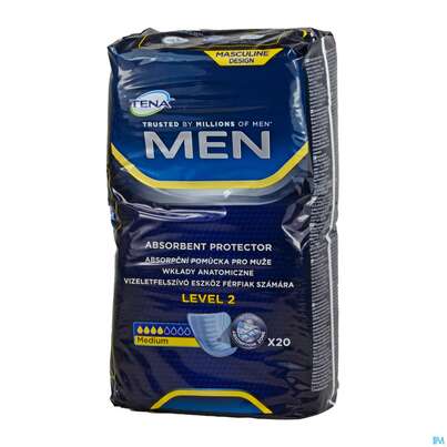 Sie sehen eine Packung TENA MEN LEVEL 2 INK., 20 Stück, Produktbild: 02 TENA MEN LEVEL 2 INK., 20 Stück, A-Nr.: 2661906 - 02