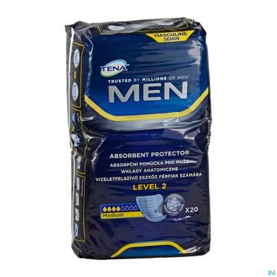Sie sehen eine Packung TENA MEN LEVEL 2 INK., 20 Stück, Produktbild: 03 TENA MEN LEVEL 2 INK., 20 Stück, A-Nr.: 2661906 - 03