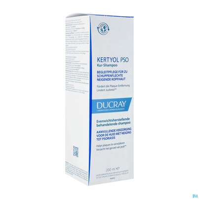 Sie sehen eine Packung Shampoon Ducray Kertyol P.s.o. 200ml, Produktbild: 02 Shampoon Ducray Kertyol P.s.o. 200ml, A-Nr.: 5596919 - 02