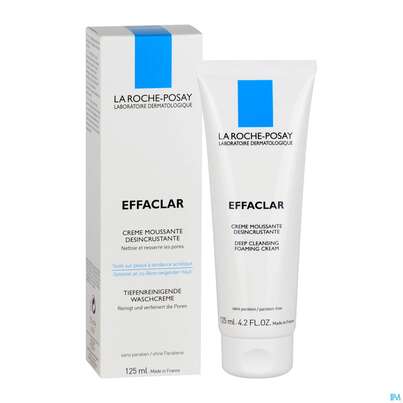 Sie sehen eine Packung La Roche-Posay Effaclar tiefenreinigende Waschcreme, 125 Milliliter, Produktbild: 04 La Roche-Posay Effaclar tiefenreinigende Waschcreme, 125 Milliliter, A-Nr.: 2657299 - 04