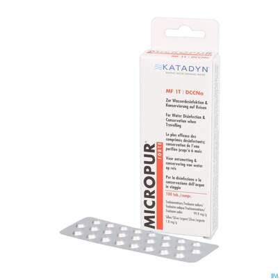 Sie sehen eine Packung Micropur Mf1t Tabl Forte 100st, Produktbild: 04 Micropur Mf1t Tabl Forte 100st, A-Nr.: 2588948 - 04