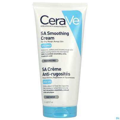 Sie sehen eine Packung CeraVe SA Urea Glättende Feuchtigkeitscreme, 177 Milliliter, Produktbild: 01 CeraVe SA Urea Glättende Feuchtigkeitscreme, 177 Milliliter, A-Nr.: 5178694 - 01