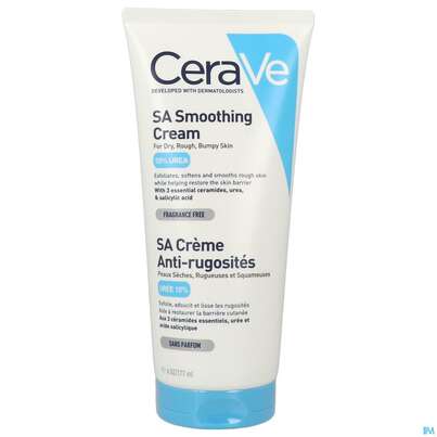 Sie sehen eine Packung CeraVe SA Urea Glättende Feuchtigkeitscreme, 177 Milliliter, Produktbild: 02 CeraVe SA Urea Glättende Feuchtigkeitscreme, 177 Milliliter, A-Nr.: 5178694 - 02