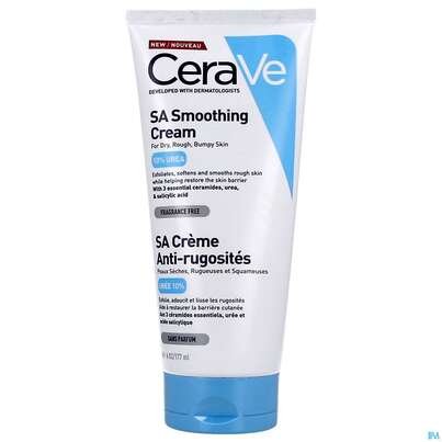Sie sehen eine Packung CeraVe SA Urea Glättende Feuchtigkeitscreme, 177 Milliliter, Produktbild: 06 CeraVe SA Urea Glättende Feuchtigkeitscreme, 177 Milliliter, A-Nr.: 5178694 - 06