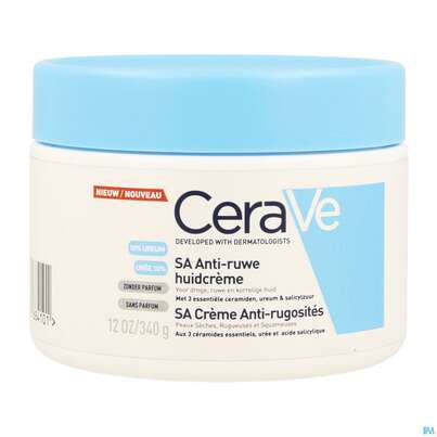 Sie sehen eine Packung CeraVe SA Urea Glättende Feuchtigkeitscreme, 340 Gramm, Produktbild: 02 CeraVe SA Urea Glättende Feuchtigkeitscreme, 340 Gramm, A-Nr.: 5178702 - 02