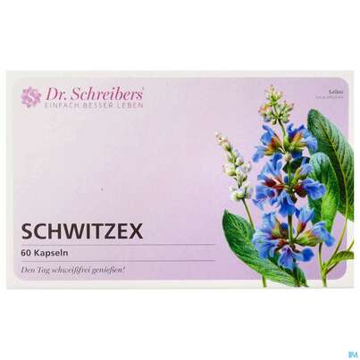 Sie sehen eine Packung Dr. Schreibers Schwitzex, 60 Stück, Produktbild: 01 Dr. Schreibers Schwitzex, 60 Stück, A-Nr.: 4852237 - 01