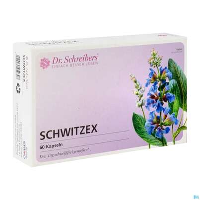 Sie sehen eine Packung Dr. Schreibers Schwitzex, 60 Stück, Produktbild: 02 Dr. Schreibers Schwitzex, 60 Stück, A-Nr.: 4852237 - 02