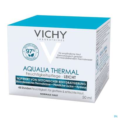 Sie sehen eine Packung Vichy Aqualia Thermal leichte Feuchtigkeitspflege, 50 Milliliter, Produktbild: 03 Vichy Aqualia Thermal leichte Feuchtigkeitspflege, 50 Milliliter, A-Nr.: 4838059 - 03