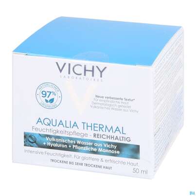 Sie sehen eine Packung Vichy Aqualia Thermal reichhaltige Feuchtigkeitspflege , 50 Milliliter, Produktbild: 04 Vichy Aqualia Thermal reichhaltige Feuchtigkeitspflege , 50 Milliliter, A-Nr.: 4838036 - 04