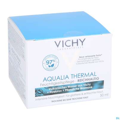 Sie sehen eine Packung Vichy Aqualia Thermal reichhaltige Feuchtigkeitspflege , 50 Milliliter, Produktbild: 05 Vichy Aqualia Thermal reichhaltige Feuchtigkeitspflege , 50 Milliliter, A-Nr.: 4838036 - 05