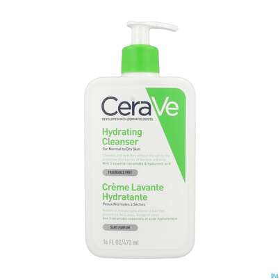 Sie sehen eine Packung CeraVe Feuchtigkeitsspendende Reinigungslotion, 473 Milliliter, Produktbild: 02 CeraVe Feuchtigkeitsspendende Reinigungslotion, 473 Milliliter, A-Nr.: 4802050 - 02