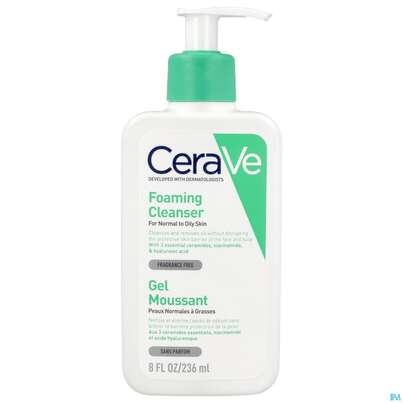 Sie sehen eine Packung CeraVe Schäumendes Reinigungsgel , 236 Milliliter, Produktbild: 01 CeraVe Schäumendes Reinigungsgel , 236 Milliliter, A-Nr.: 4802038 - 01