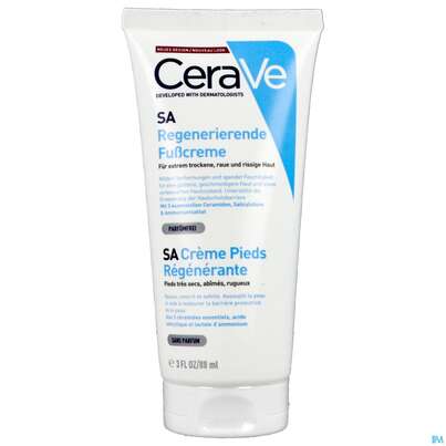 Sie sehen eine Packung CeraVe SA Regenerierende Fußcreme, 88 Milliliter, Produktbild: 02 CeraVe SA Regenerierende Fußcreme, 88 Milliliter, A-Nr.: 4801843 - 02