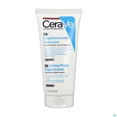 Sie sehen eine Packung CeraVe SA Regenerierende Fußcreme, 88 Milliliter, Produktbild: 06 CeraVe SA Regenerierende Fußcreme, 88 Milliliter, A-Nr.: 4801843 - 06