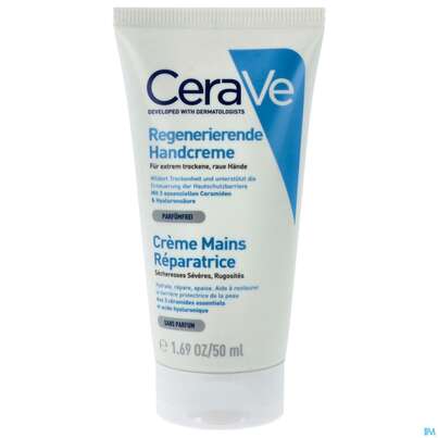 Sie sehen eine Packung CeraVe Regenerierende Handcreme, 50 Milliliter, Produktbild: 02 CeraVe Regenerierende Handcreme, 50 Milliliter, A-Nr.: 4801837 - 02