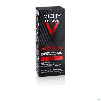 Sie sehen eine Packung Vichy Homme Structure Force Gesichtspflege, 50 Milliliter, Produktbild: 01 Vichy Homme Structure Force Gesichtspflege, 50 Milliliter, A-Nr.: 5054348 - 01