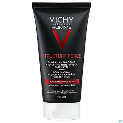 Sie sehen eine Packung Vichy Homme Structure Force Gesichtspflege, 50 Milliliter, Produktbild: 02 Vichy Homme Structure Force Gesichtspflege, 50 Milliliter, A-Nr.: 5054348 - 02