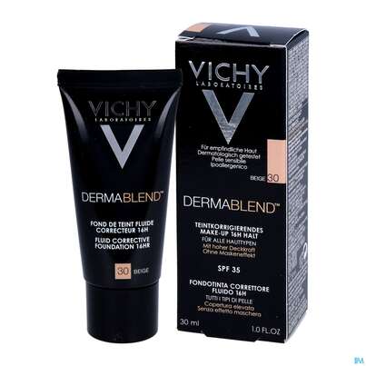 Sie sehen eine Packung VICHY DERMABL.FLUID 30 BEIGE, 30 Milliliter, Produktbild: 04 VICHY DERMABL.FLUID 30 BEIGE, 30 Milliliter, A-Nr.: 5044226 - 04