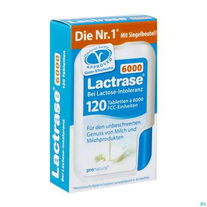 Sie sehen eine Packung LACTRASE TBL 6.000 FCC SPEN, 120 Stück, Produktbild: 02 LACTRASE TBL 6.000 FCC SPEN, 120 Stück, A-Nr.: 4309496 - 02