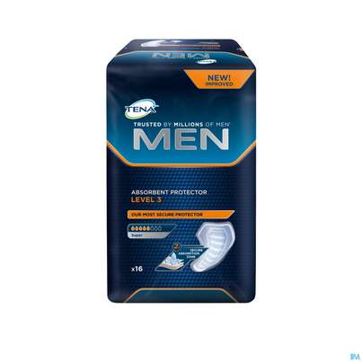 Sie sehen eine Packung TENA MEN LEVEL 3 INK., 16 Stück, Produktbild: 01 TENA MEN LEVEL 3 INK., 16 Stück, A-Nr.: 3792734 - 01