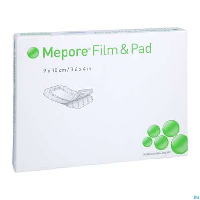 Sie sehen eine Packung Mepore/film +pad/pharm 9x 10cm 5st, Produktbild: 03 Mepore/film +pad/pharm 9x 10cm 5st, A-Nr.: 3743799 - 03