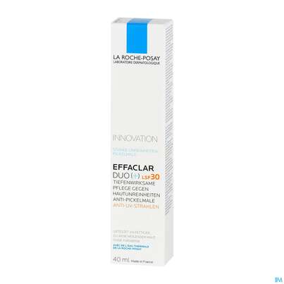 Sie sehen eine Packung La Roche-Posay Effaclar Duo (+) LSF 30, 40 Milliliter, Produktbild: 02 La Roche-Posay Effaclar Duo (+) LSF 30, 40 Milliliter, A-Nr.: 4064646 - 02