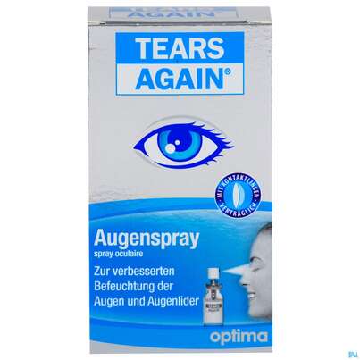 Sie sehen eine Packung TEARS AGAIN AU-SPRAY OPT, 10 Milliliter, Produktbild: 01 TEARS AGAIN AU-SPRAY OPT, 10 Milliliter, A-Nr.: 3726022 - 01