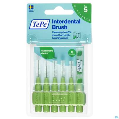 Sie sehen eine Packung TEPE IDB 0,8MM GRUEN, 6 Stück, Produktbild: 01 TEPE IDB 0,8MM GRUEN, 6 Stück, A-Nr.: 3698461 - 01