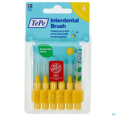 Sie sehen eine Packung Tepe Interdentalbuersten 0,7mm Gelb 6st, Produktbild: 01 Tepe Interdentalbuersten 0,7mm Gelb 6st, A-Nr.: 3698366 - 01