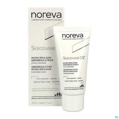 Sie sehen eine Packung Noreva Sebodiane Ds Mikroemulsion 30ml, Produktbild: 07 Noreva Sebodiane Ds Mikroemulsion 30ml, A-Nr.: 3693699 - 07