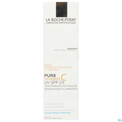 Sie sehen eine Packung La Roche-Posay Pure Vitamin C Leichte Anti-Falten Pflege LSF 25 , 40 Milliliter, Produktbild: 02 La Roche-Posay Pure Vitamin C Leichte Anti-Falten Pflege LSF 25 , 40 Milliliter, A-Nr.: 4032528 - 02