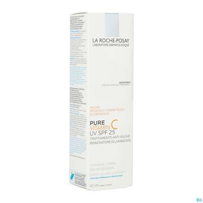 Sie sehen eine Packung La Roche-Posay Pure Vitamin C Leichte Anti-Falten Pflege LSF 25 , 40 Milliliter, Produktbild: 04 La Roche-Posay Pure Vitamin C Leichte Anti-Falten Pflege LSF 25 , 40 Milliliter, A-Nr.: 4032528 - 04