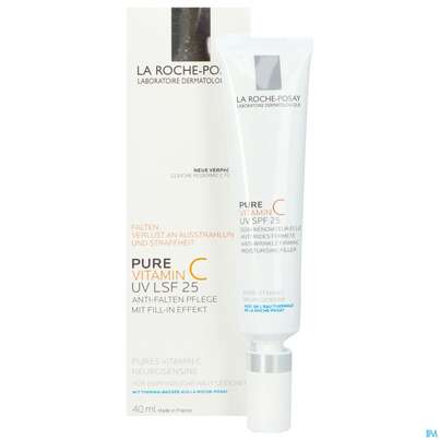 Sie sehen eine Packung La Roche-Posay Pure Vitamin C Leichte Anti-Falten Pflege LSF 25 , 40 Milliliter, Produktbild: 09 La Roche-Posay Pure Vitamin C Leichte Anti-Falten Pflege LSF 25 , 40 Milliliter, A-Nr.: 4032528 - 09