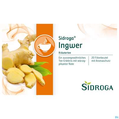 Sie sehen eine Packung Sidroga Ingwer Tee, 20 Stück, Produktbild: 01 Sidroga Ingwer Tee, 20 Stück, A-Nr.: 3620163 - 01