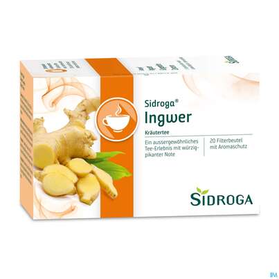 Sie sehen eine Packung Sidroga Ingwer Tee, 20 Stück, Produktbild: 02 Sidroga Ingwer Tee, 20 Stück, A-Nr.: 3620163 - 02