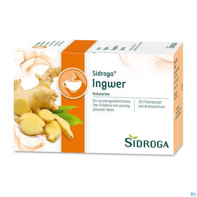 Sie sehen eine Packung Sidroga Ingwer Tee, 20 Stück, Produktbild: 03 Sidroga Ingwer Tee, 20 Stück, A-Nr.: 3620163 - 03