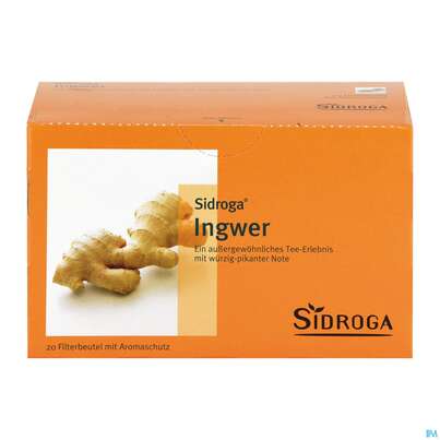 Sie sehen eine Packung Sidroga Ingwer Tee, 20 Stück, Produktbild: 04 Sidroga Ingwer Tee, 20 Stück, A-Nr.: 3620163 - 04