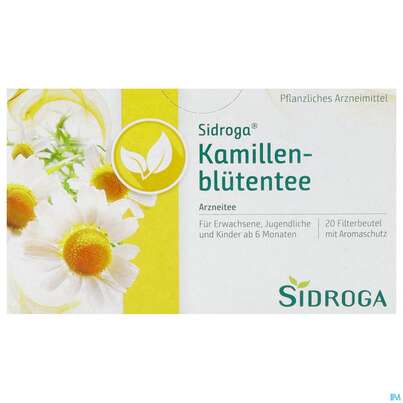 Sie sehen eine Packung Sidroga Kamillenblütentee, 20 Stück, Produktbild: 01 Sidroga Kamillenblütentee, 20 Stück, A-Nr.: 2429279 - 01